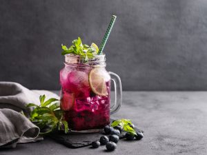 Detoxifying Herbal Drinks Blueberry Detox Water In A Glass