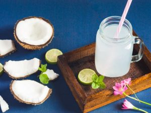 Detoxifying Herbal Drinks Coconut Detox Water In A Glass