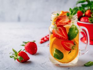 Detoxifying Herbal Drinks Strawberry Detox Drink In A Glass