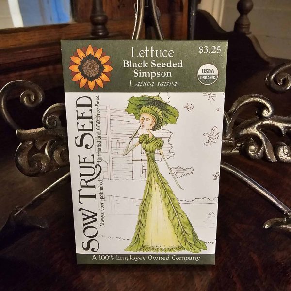 Lettuce Seeds - Black Seeded Simpson with printed label