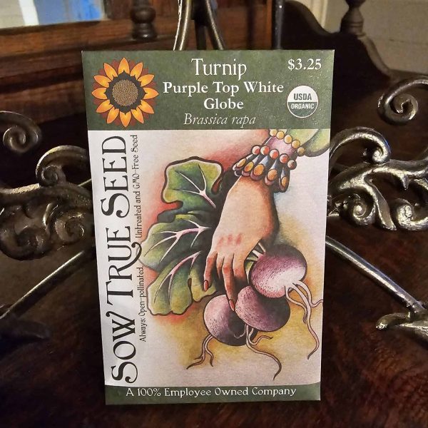 Turnip Seeds - Purple Top White Globe with printed label