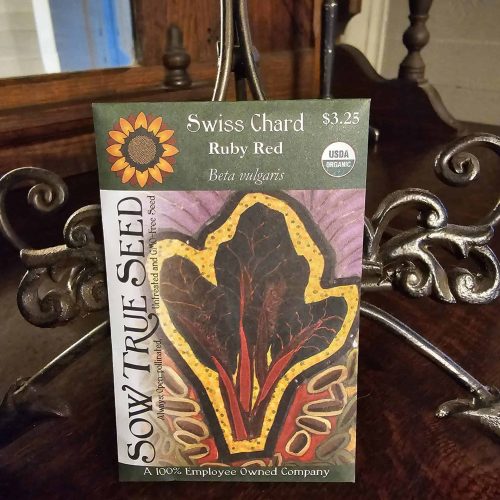 Swiss Chard Seeds - Ruby Red with printed label