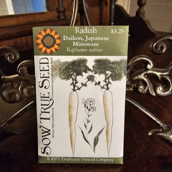Radish Seeds - Daikon, Japanese Minowase with printed label