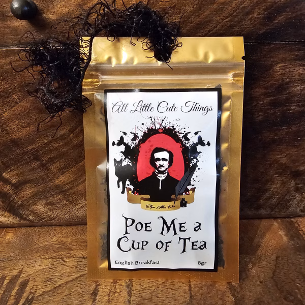 Edgar Allan Poe Loose Tea Packet with colorful label