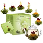 Blooming Tea Set with Glass Jug Green Tea with green box
