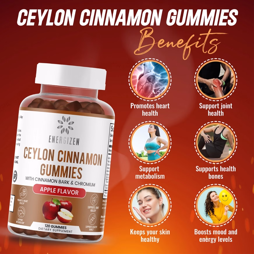 Energizen Cinnamon + Chromium Gummies With Brown Photo Energizen Cinnamon + Chromium Gummies With Brown Photo
