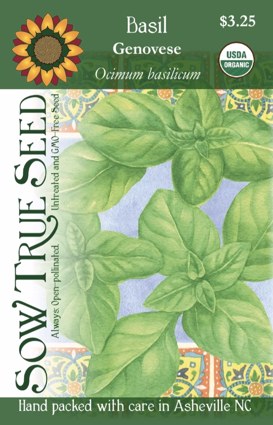 Basil Seeds - Genovese Organic with printed label