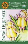 Sweet Pepper Seeds - Golden California Wonder with printed label