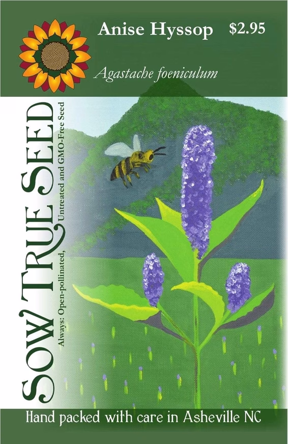 Anise Hyssop Seeds - Organic with printed label