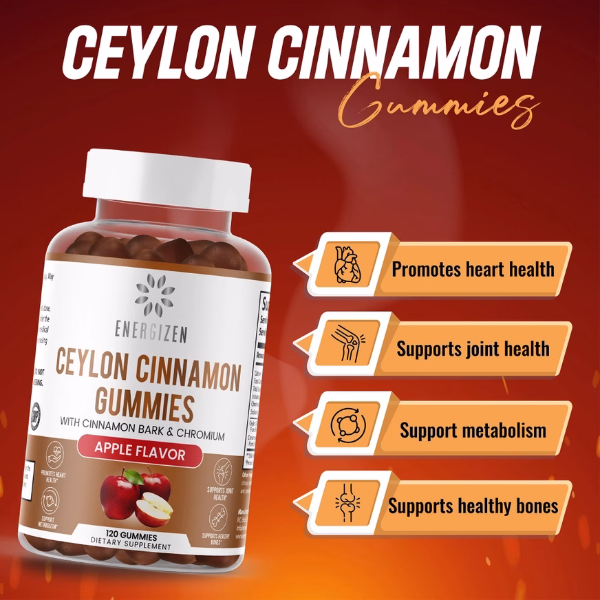 Energizen Cinnamon + Chromium Gummies With Brown Photo Energizen Cinnamon + Chromium Gummies With Brown Photo