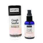 Cough Soothe Wellness Oil with white and powder colored label on black bottle