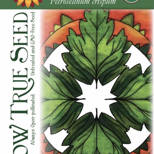 Parsley Seeds - Italian Giant, Organic with printed label