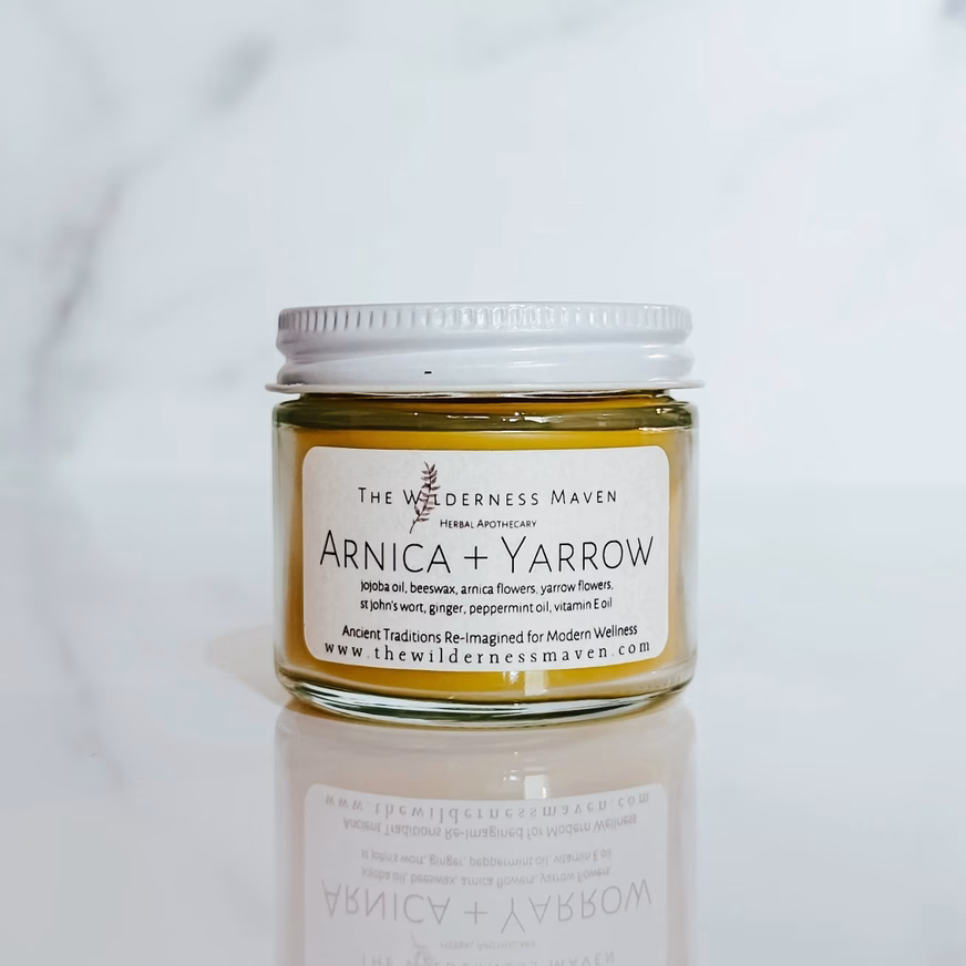 Arnica + Yarrow Pain Relief Salve with white label