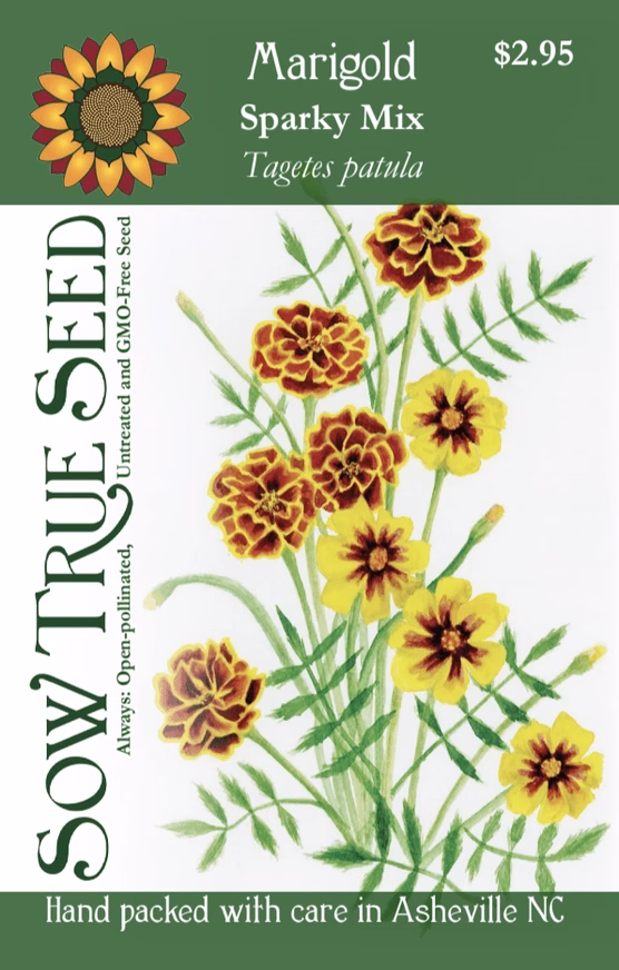 Marigold Seeds - Sparky Mix with printed label