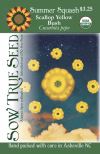 Summer Squash Seeds - Scallop Yellow Bush with printed label