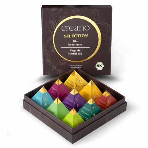 Organic Herbal Tea Pyramid Gift Set with nine different and colorful teas photo