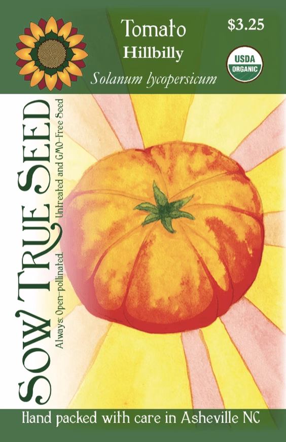 Slicing Tomato Seeds - Hillbilly Slicing Tomato Seeds - Hillbilly With Printed Label