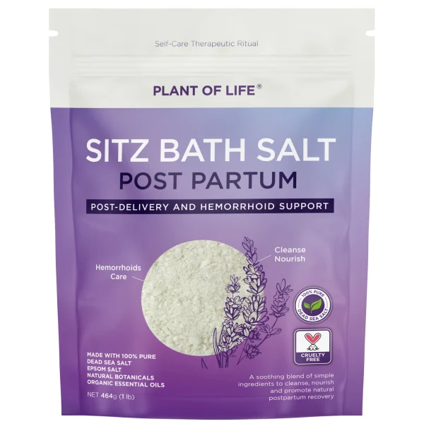 Postpartum Recovery Bath Soak With Purple White Label