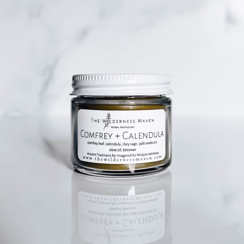 Comfrey + Calendula Salve with white label