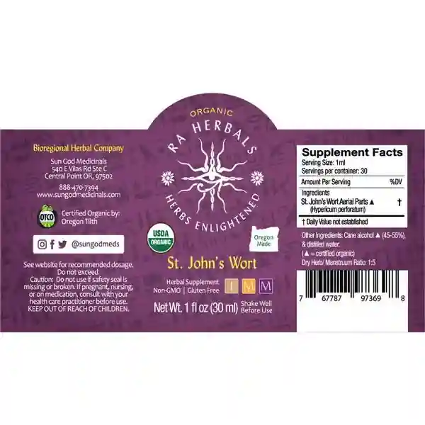 St. John'S Wort2 Organic St. John'S Root Tincture 1Oz. - Image 2